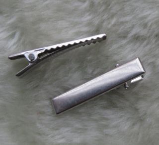 pick 35x6mm Silver Metal Alligator Prong Hair Clip Craft Wedding 