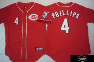   Licensed MAJESTIC Reds BRANDON PHILLIPS SEWN Baseball Jersey RED New