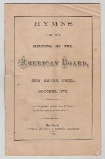 Scarce 1872 HYMNS FOR MEETING AMERICAN BOARD New Haven