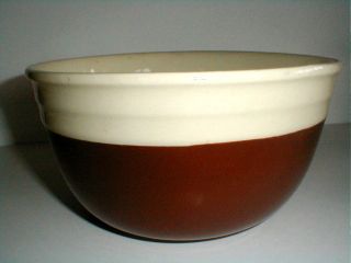 Universal Pottery Oxford Ware Brown Cream Mixing Bowl