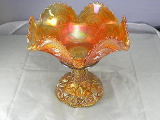   Twins, Marigold Carnival Glass, Candy / Fruit / Punch Bowl, STUNNING