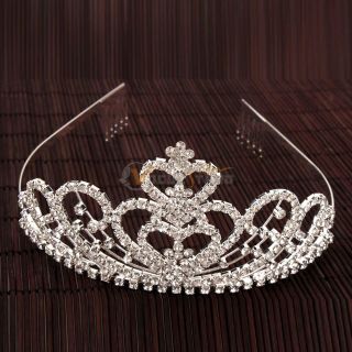   Beautiful Elegant Wedding Bridal Stacked Hearts Crown Headband Tiara