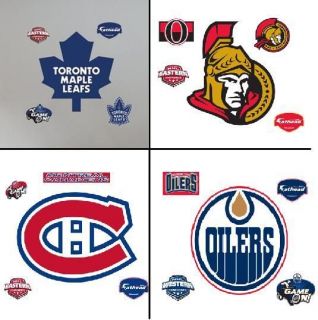 Canada Hockey NHL Logo Wall Vinyl Fathead Stickers Oilers/Senators 