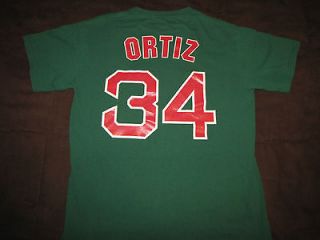   DAVID ORTIZ BOSTON RED SOX JERSEY T SHIRT M MEDIUM GREEN MONSTER MLB