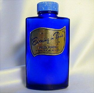   PARIS Vintage FULL 3.25oz Perfume Dusting Powder BOURJOIS Talc Cobalt