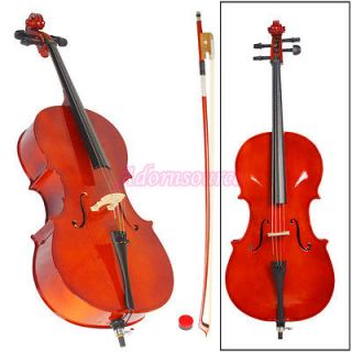 High Quality 3/4 Natural Color Wood Cello+Bag+Bow+Bridge+Rosin