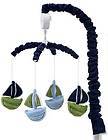   Green Sailboats Infant Boys Nursery Crib Nautical Sea Musical Mobile