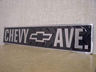 Chevy Ave Metal Diamond Embossed Street Sign