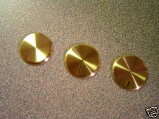 Brass Knobs Caps for Fisher, Amp and Tuner *