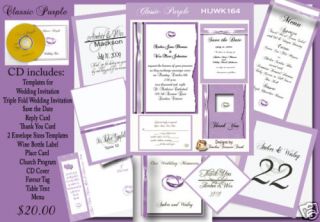 purple wedding invitations in Invitations