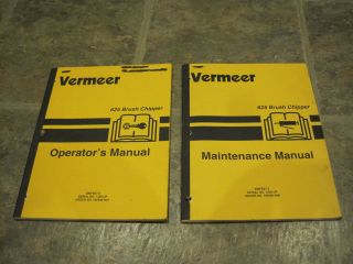 Vermeer 625 Chipper Service Maintenance and Operating Manual Set 