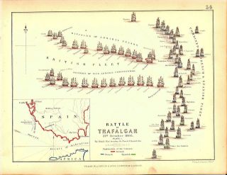 Map   Battle of Trafalgar 21 October 1805   Opening Stages 