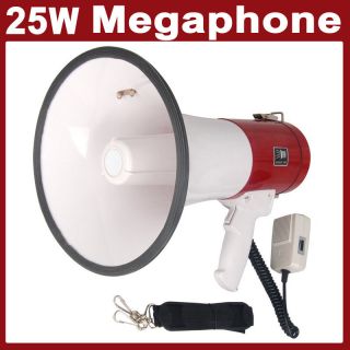 25 Watt Megaphone Siren Bullhorn Speaker Loud Portable Handheld 