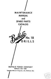 Buffalo No. 18 Drill Press Manual Parts & Maintenance