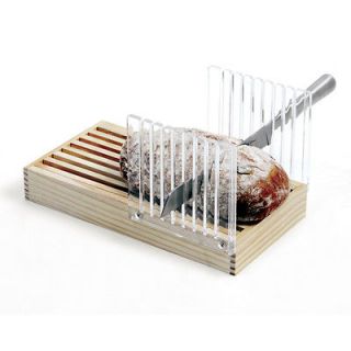 Norpro Wood Acrylic Bread Loaf Toast Slicer with Crumb Catcher Slicing 