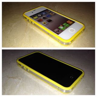 Yellow and Clear Bumper Case Cover For iPhone 4S S 4G G  