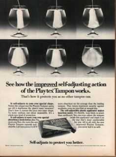 PLAYTEX TAMPON    1971 Magazine Print Ad /a