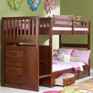 Merlot Staircase Mission Bunk Bed Twin/Twin