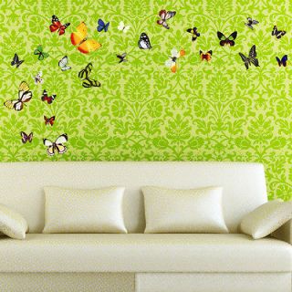   Floral Flower Butterfly Wall Decor Vinyl Removable Mural Decal Sticker