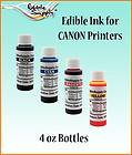 oz   4 Color Edible Ink Refill Kits for Canon Printer