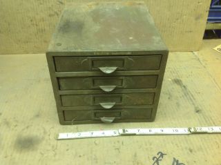   Small 4 Drawer Metal Industrial Organizer Tool Parts Box Cabinet #2