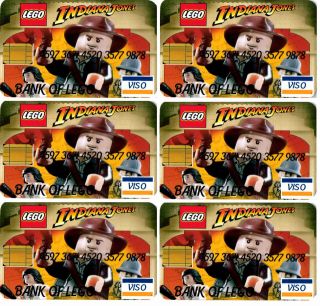 Lego Indiana Jones Credit Cards Party Bag Fillers X6
