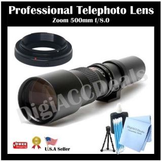 Rokinon 500 1000mm f/8.0 Telephoto Lens for Canon T3i T3 T2i T1i XSi 