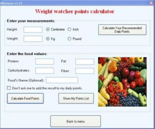 weight watchers points calculator in Diaries & Calculators