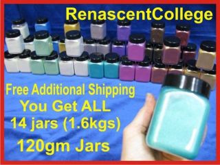 14 X 120gm jar Cosmetic Shimmers Full Kit SOAP/ CANDLE MAKING, Make 