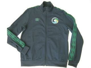   Mens Umbro New York Cosmos Sports Jacket, Navy w Green Ribbon Trim $80