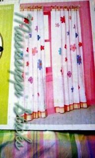   Circo Pink Happy Flower Window Panel Sheer Curtain Butterfly Floral