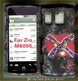   Zio M6000 circket phone cover rigid case cover camo rebel flag stm