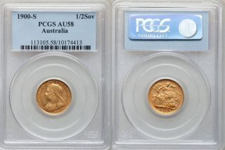 Australia 1900​ S Victoria Gold Half Sovereign PCGS AU 58
