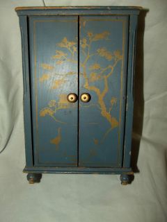 Wonderful OLD painted doll closet cupboard