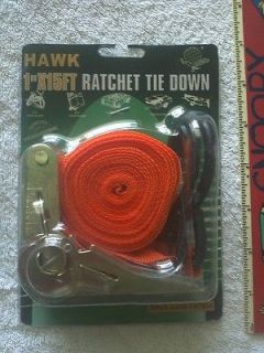 HAWK 1 x 15 ft ratchet tie down for boats , cars, trucks , racks 