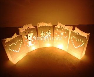 10 paper candle lantern bags for wedding party favor