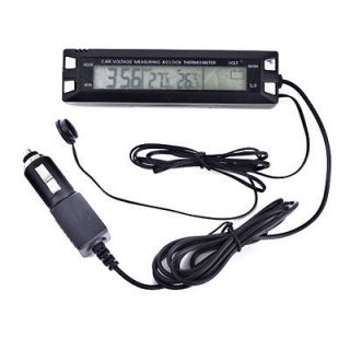 Car Thermometer/Clock/Voltage Monitor Meter indoor/outdoor Temperature 