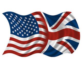 American British Waving Flag USA Britain Union Jack Car Vinyl Sticker 