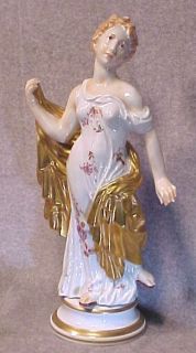 Antique Early 1800s Capodimonte Porcelain Woman Lady Statue