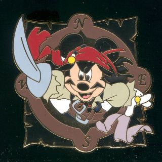 Pirates Mystery Mickey as Jack Sparrow in Compass Disney Pin 83696