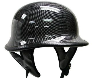  Motorcycle Biker Vintage WWII Style Half Helmet Carbon Fiber~S/M/L/XL