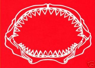 GREAT white shark jaw tooth decal fishing sticker teeth