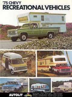 1975 Chevrolet Pickup Camper Motorhome RV Brochure