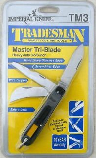   Imperial Tradesman Tri Blade Heavy Duty Camping Hunting Fishing Knife