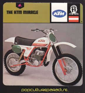 THE KTM MOTORCYCLE MIRACLE 1979 250cc Motocross CARD