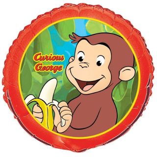 Curious George Birthday Party Supplies (2) 18 MYLAR BALLOONS   Double 