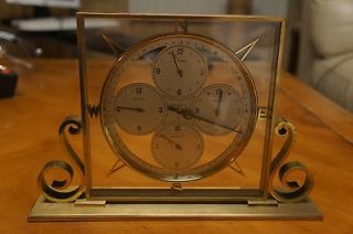 Remembrance 8 Days Clock Swiss 1940s Vintage 4 times Zone Desk Clock 