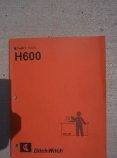   Witch H600 Series Trencher Plow Reel Carrier Parts Manual Book K