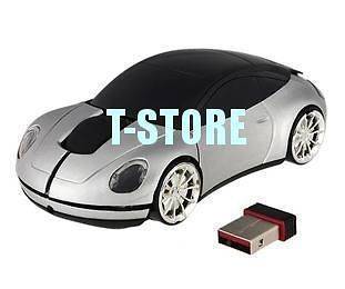Silver car mini nano USB 2.4G 1600dpi Optical Wireless Mice Mouse for 