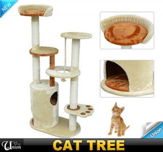 New Pet Condo Furniture Cat Tree House Scratcher Bed With Rope Hole